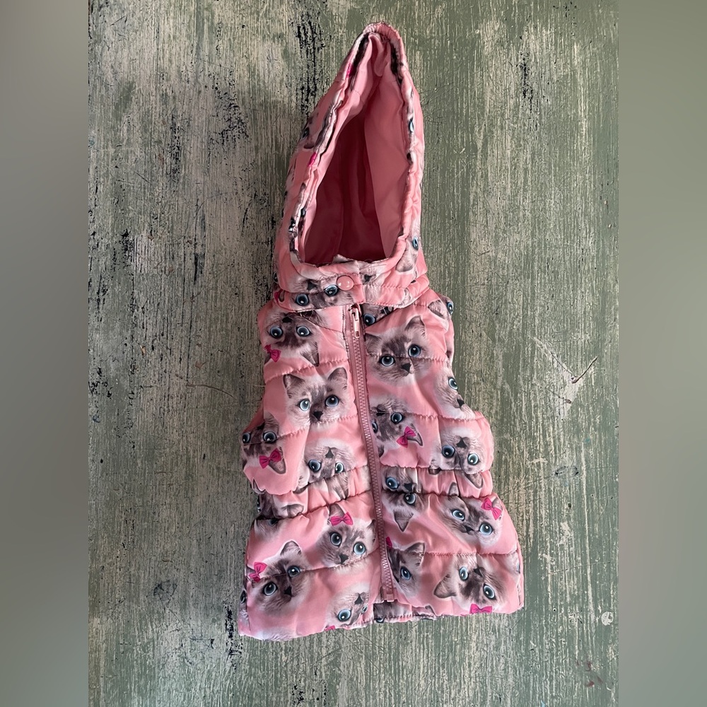 Girls pink cat vest
